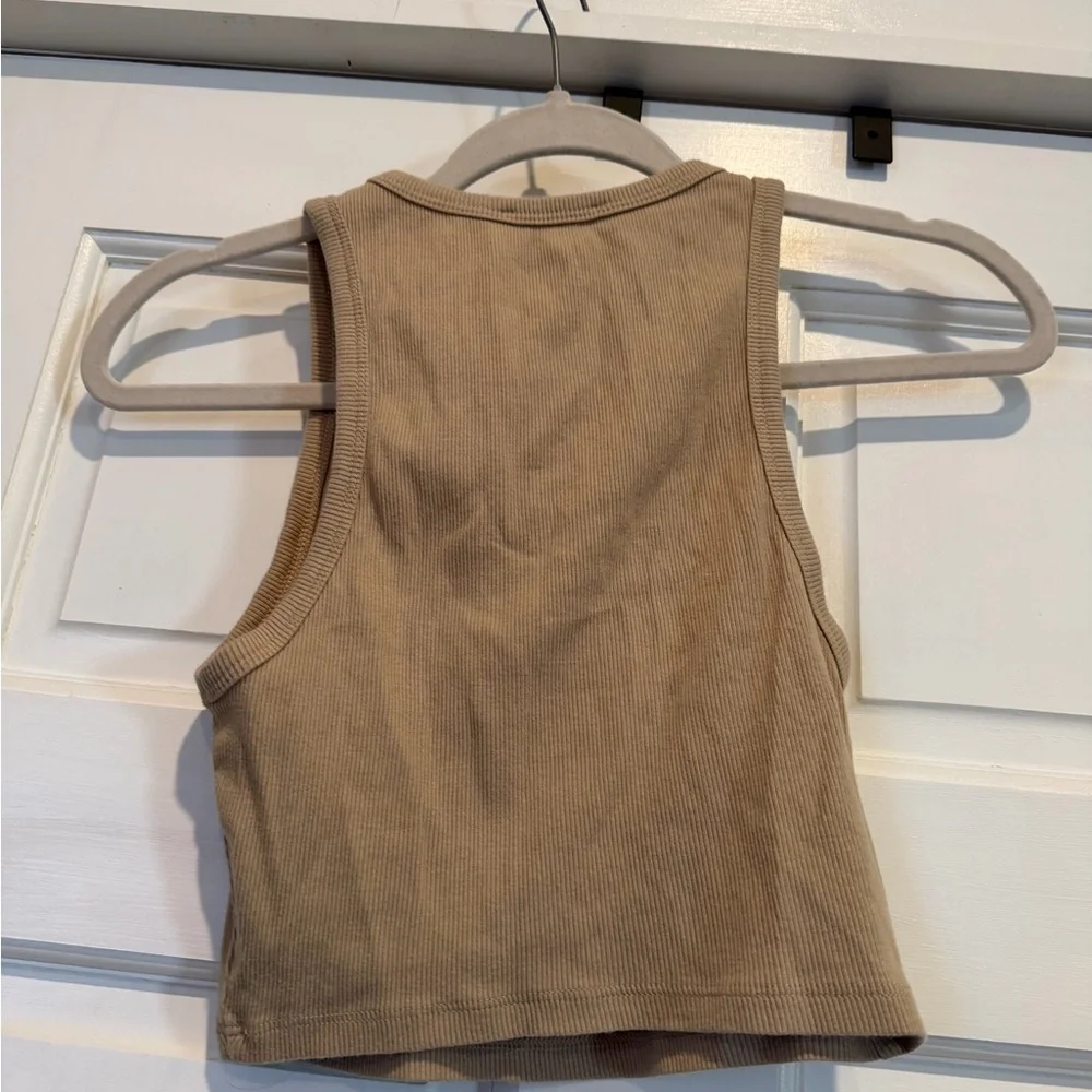 Zara Tan Light Brown Cropped Tank - Picture 3 of 3